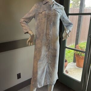 ALL SAINTS Aliza tie dye sky blue dress